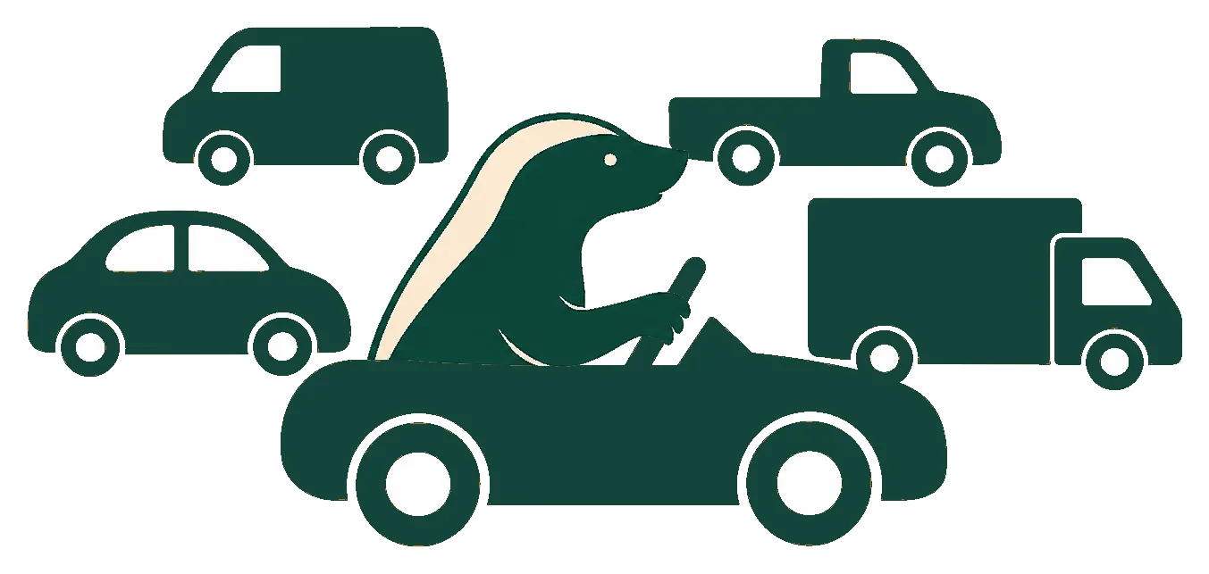 De honingdas van Bouvy Advies rijdt voorop in een wagenpark